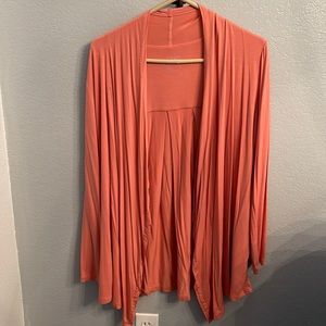 Logo Lori Goldstein Layers peach cardigan